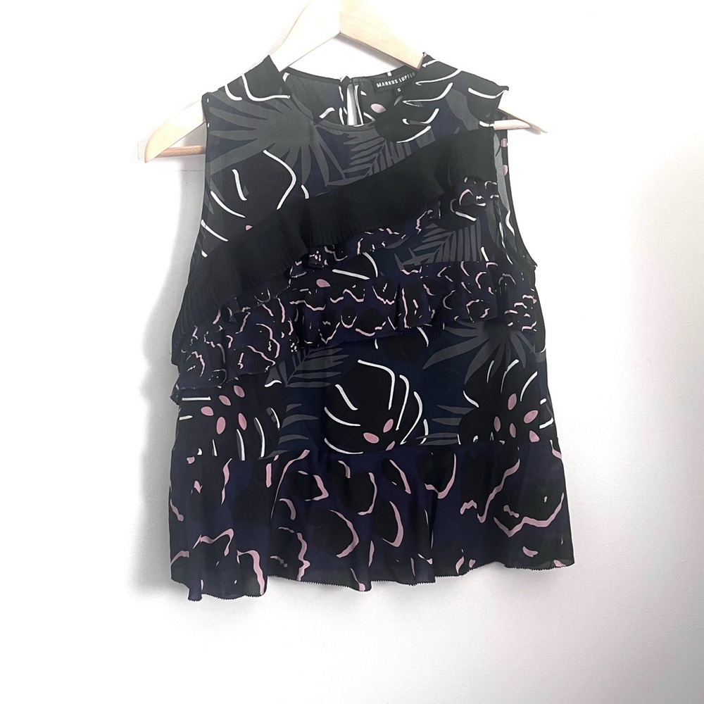 Markus Lupfer leaf print Silk Blouse top